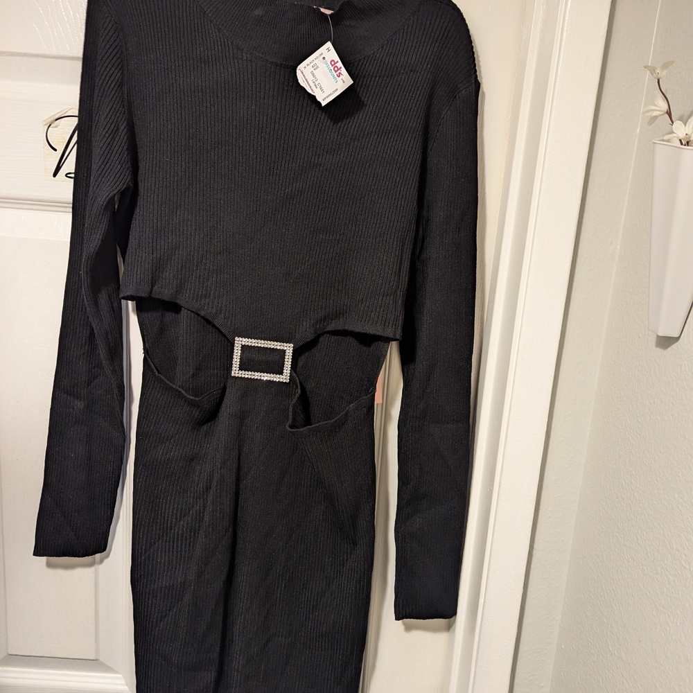 Elegant Black Long Sleeve Dress